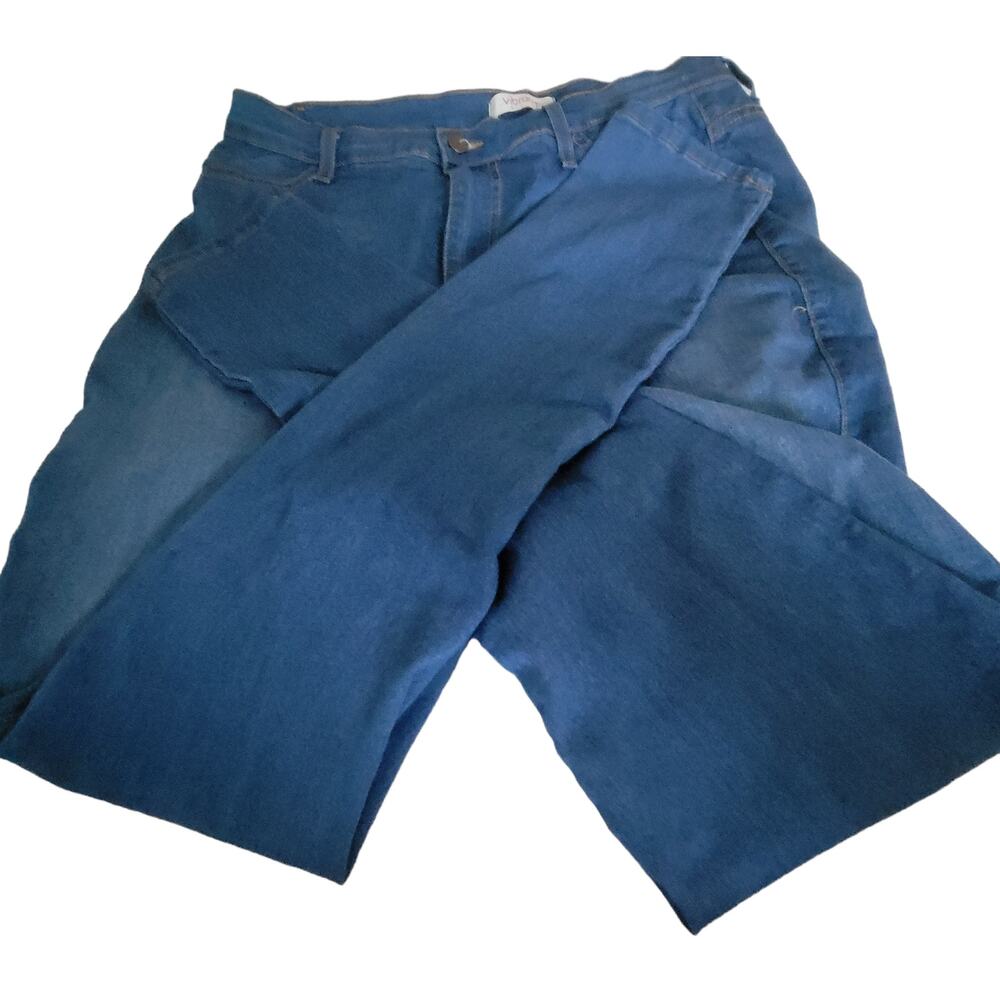 Vibrant Women's Jeans Size 1X Super Stretch Waist USA‎ Made Great Condition
